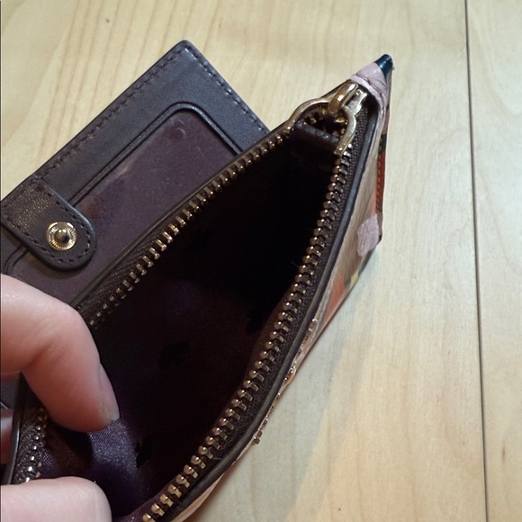 Kate Spade Red and Pink Leaf Print Wallet - Picture 3 of 4